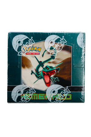 Box of Pokémon Trading Card Game booster pack with a dragon artwork on the cover